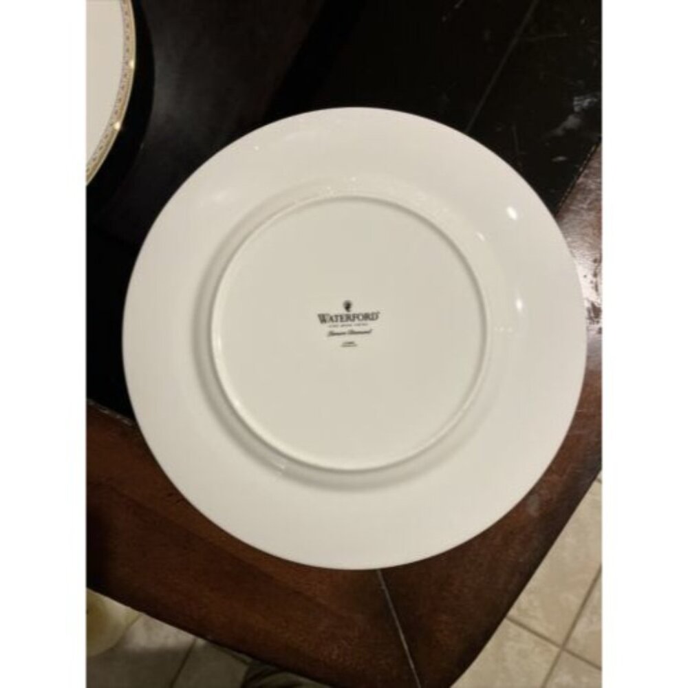 Waterford Lismore Diamond Gold Dinner Plate Set of 2 - Picture 4 of 5